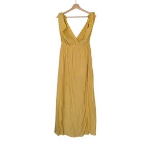 Lush Textured Sunny Yellow Backless Dress, M